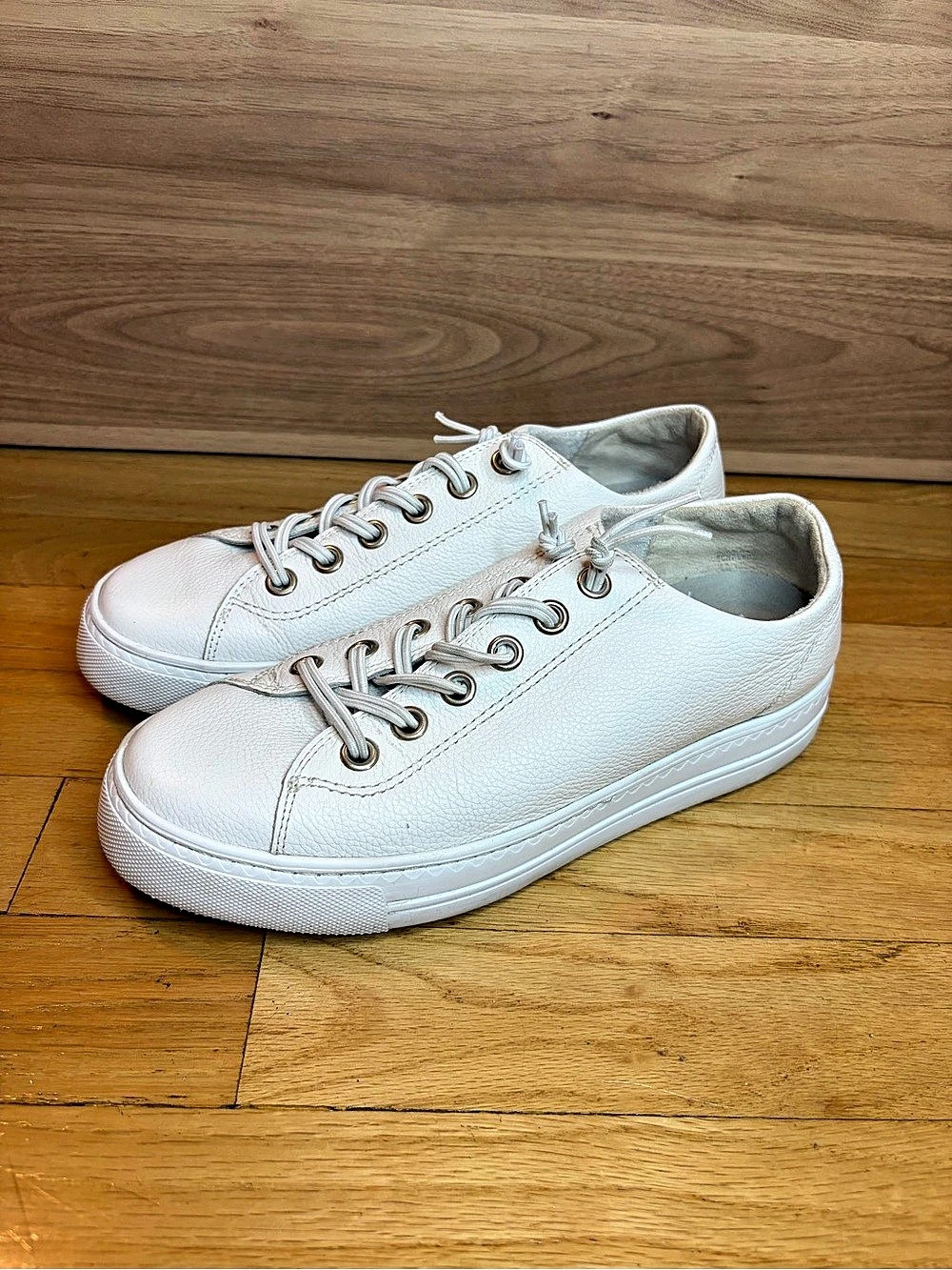 Paul Green Women's Hadley Platform Sneakers in White Leather - Size 8